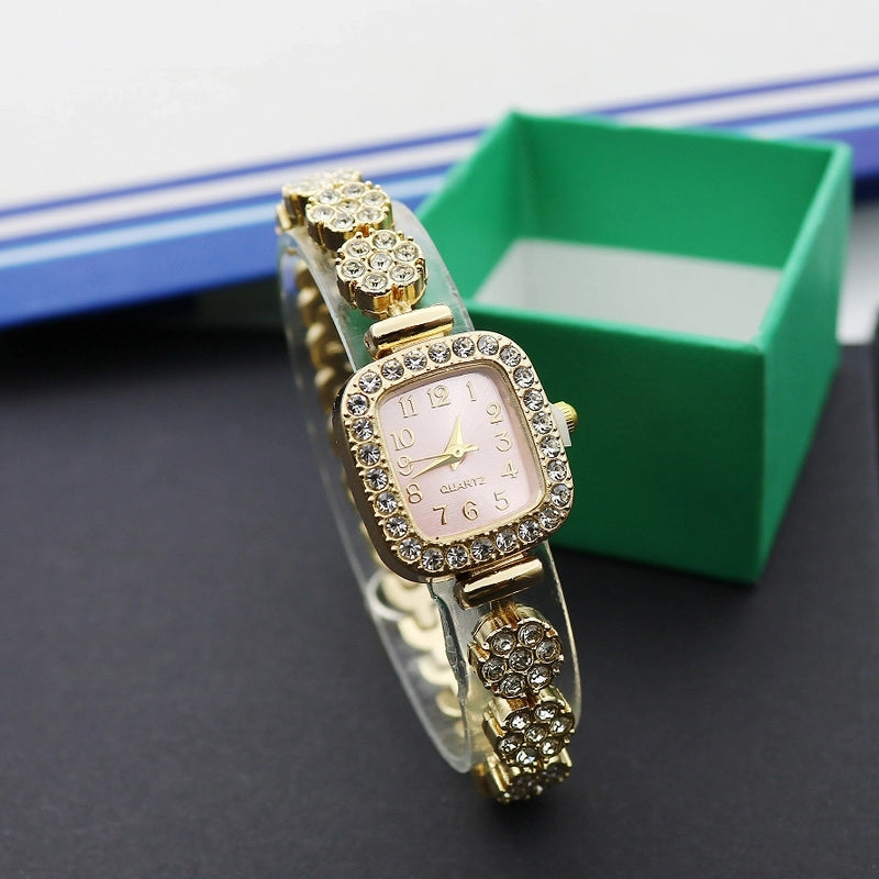 Casual Shiny Flower Jewelry Buckle Quartz Women’s Watches
