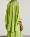 maxi dress chiffon cape sequin colorful