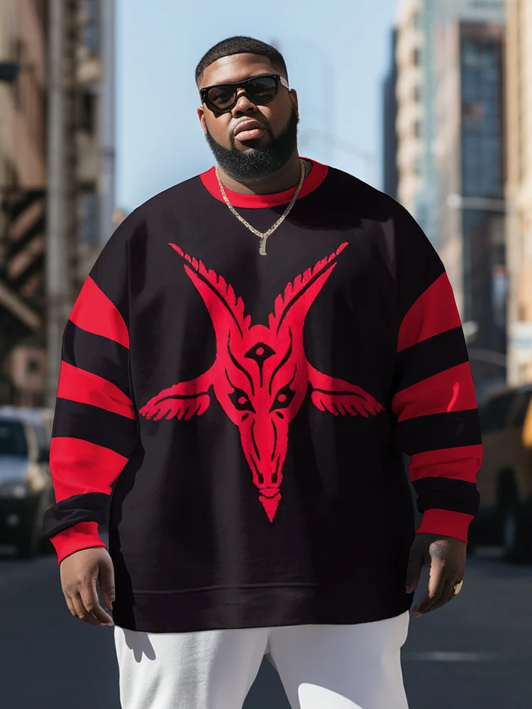 Men's Plus Size Colorblock Wicked Aries Sweatshirt