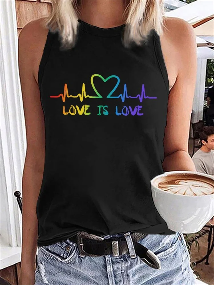 Love Is Love Rainbow ECG Tank Top
