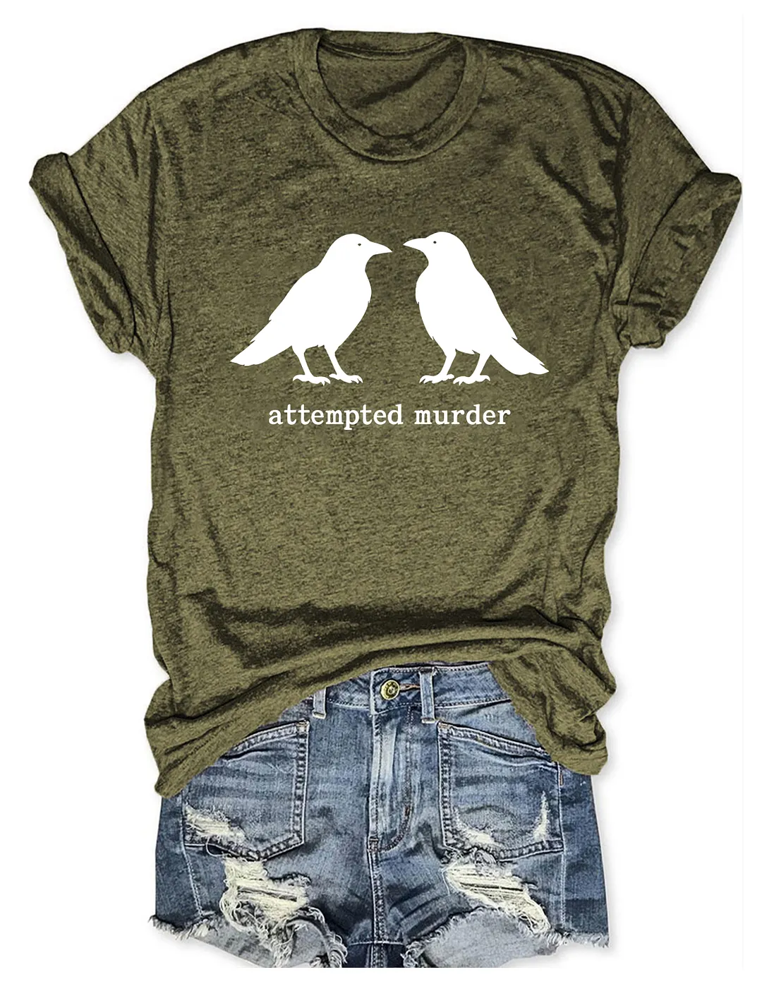 Funny Attempted Murder Crow T-shirt