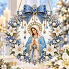 DIY Pearl Diamond Painting Religious Christmas Hanging Ornament Double-Sided Printed Pendant Diamond Art Christian Home Decor Gift