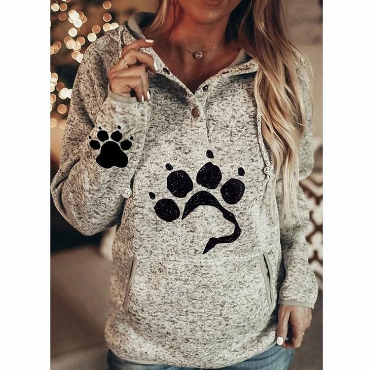 Cute Dog's Paw Prints Sweatshirt hooded-luchamp:luchamp