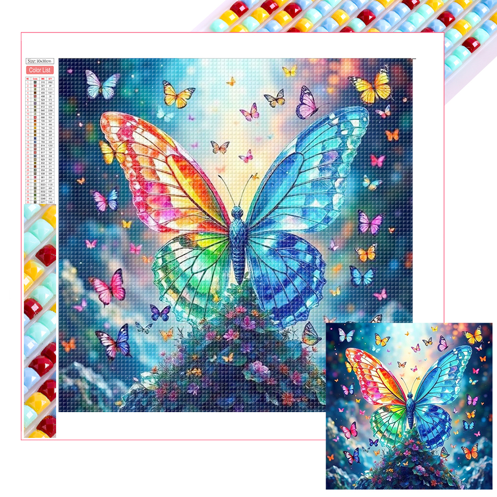 Butterfly 30*30cm(picture) full square drill diamond painting