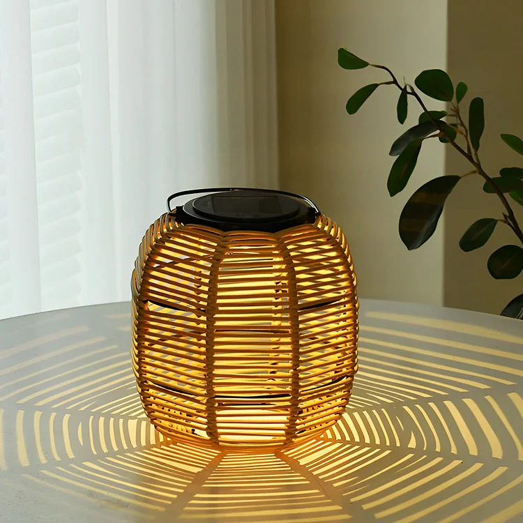 Rattan Lantern Waterproof Creative Modern Solar Garden Lights Lawn Lamp - Appledas