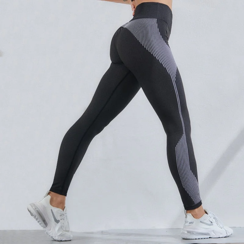 NORMOV Elasticity Leggings Women Seamless High Waist Breathable Fitness Leggings  Running Quick-Drying Leggings Gym Clothing