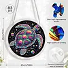 (18.5cm)DIY Acrylic Jigsaw Puzzle Window Hanging with Hanging Chain DIY Stained Glass Decoration Round Window Puzzle Decor for DIY Craft Project (Turtle)