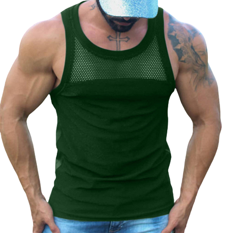 Men's Outdoor Mesh Stitching Round Neck Casual Vest