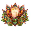 Peinture en diamant en 5D bricolage, d&eacute;coration de bureau en acrylique, bougeoirs fleurs, d&eacute;coleur de bureau maison faite main pour adultes d&eacute;butants (Lotus-A jaune et vert)