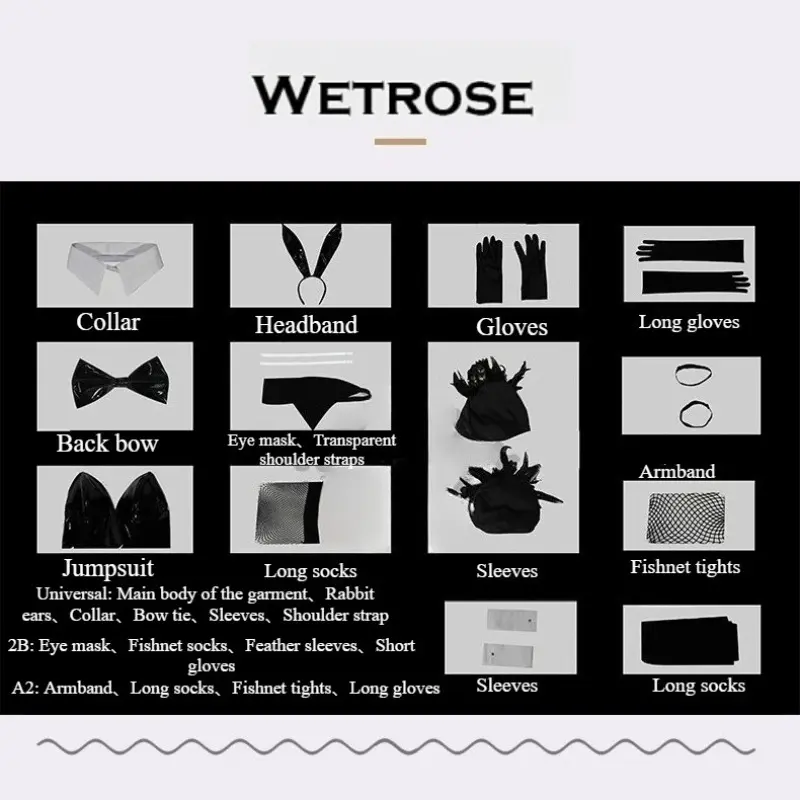 [Wetrose] In Stock Black Bunny Girl Game Outfit Cosplay Costume 