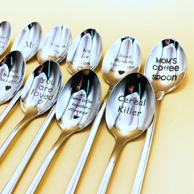 Fashion Letter Stainless Steel Spoon