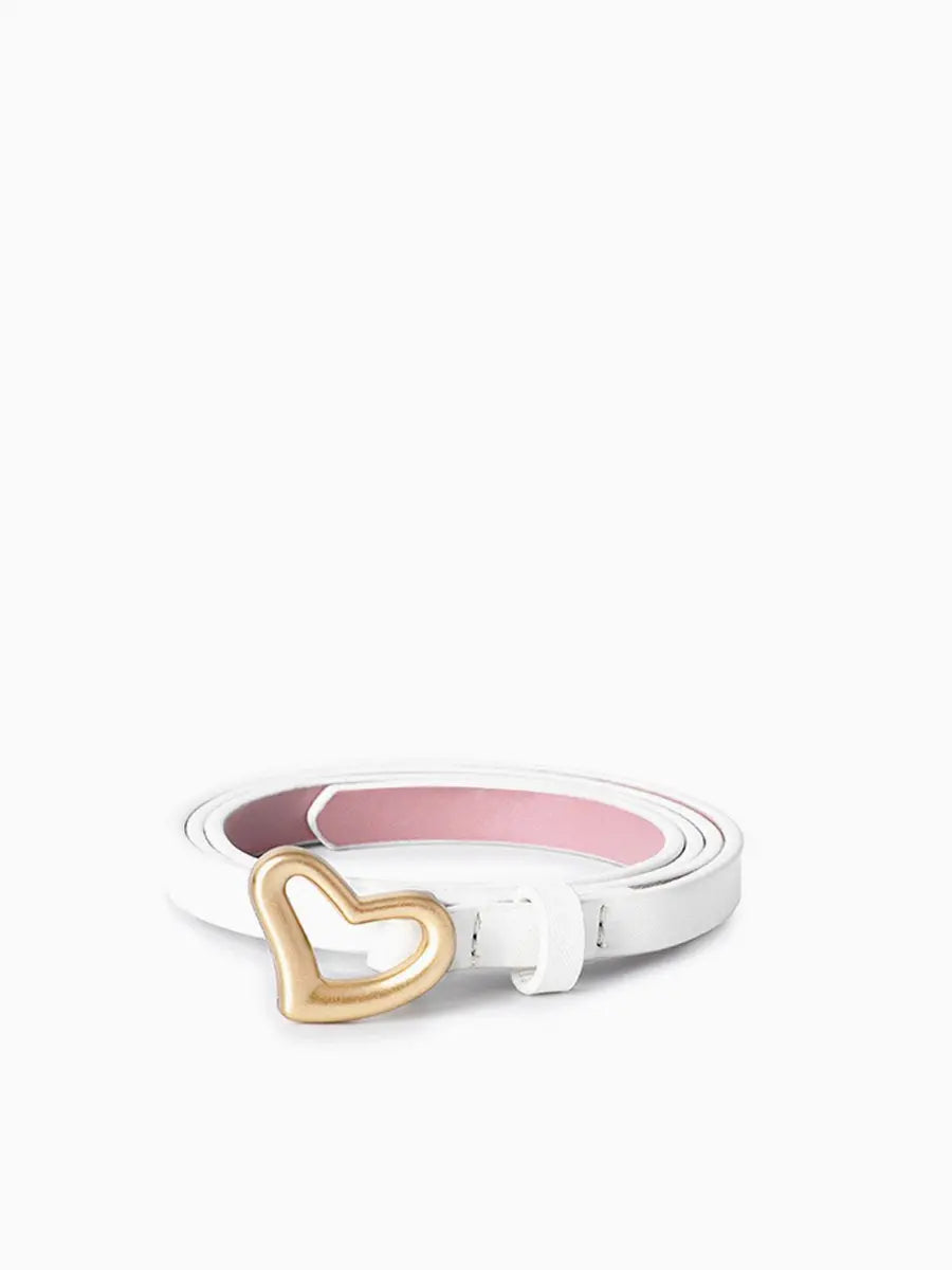 Heart-shaped Metal Buckle Leather Belt
