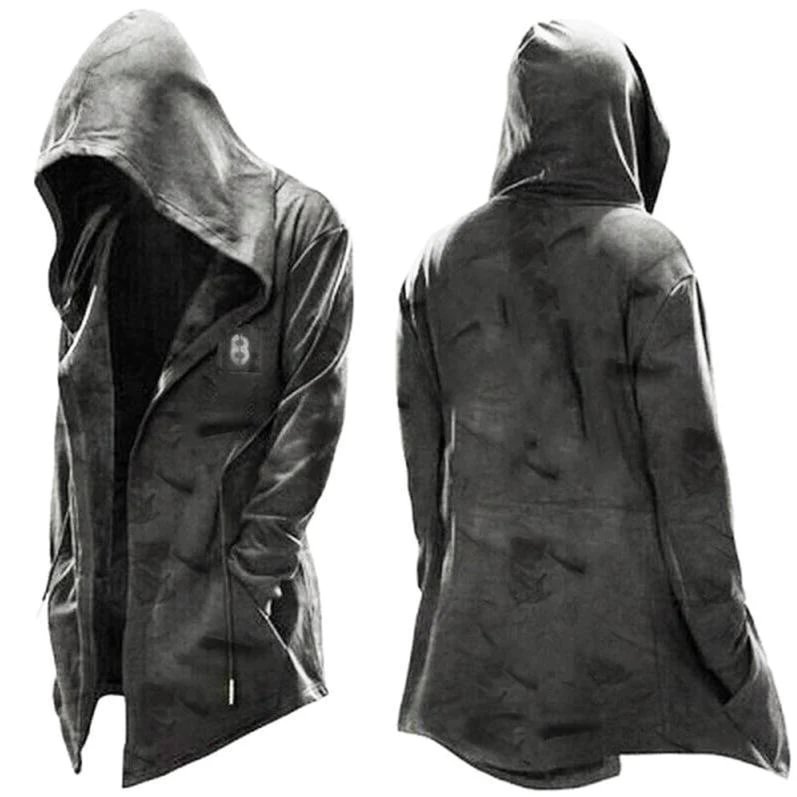 Men's Long Hooded Cardigan Jacket