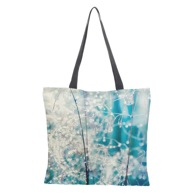 Linen Eco-friendly Tote Bag - Flower