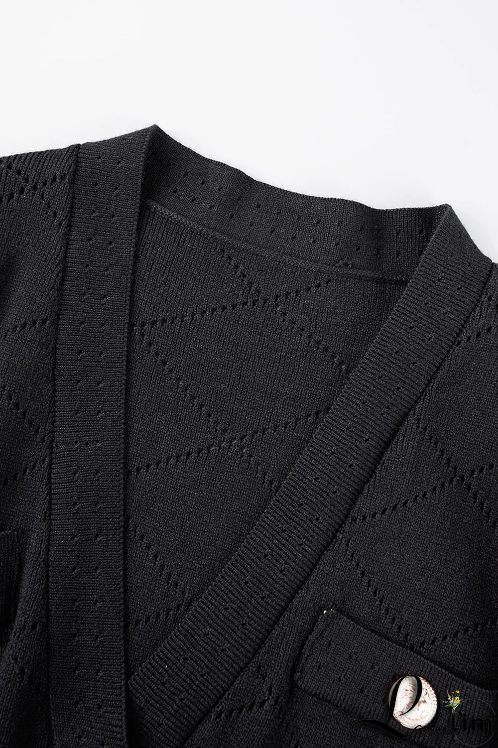 Black Casual Solid Patchwork V Neck Short Sleeve Dress