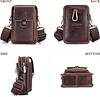 G&uuml;rteltasche Leder Herren H&uuml;fttasche mit G&uuml;rtelschlaufe Handytasche mit Geldb&ouml;rse Vintage Kleine Umh&auml;ngetasche Schultertasche Vertikale Handyh&uuml;lle Geldbeutel 7 Zoll Braun