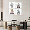 Mid-year Promotion 4Pcs/set Diamond Painting-DIY Full Round Drill Christmas Snowman(30*30cm)
