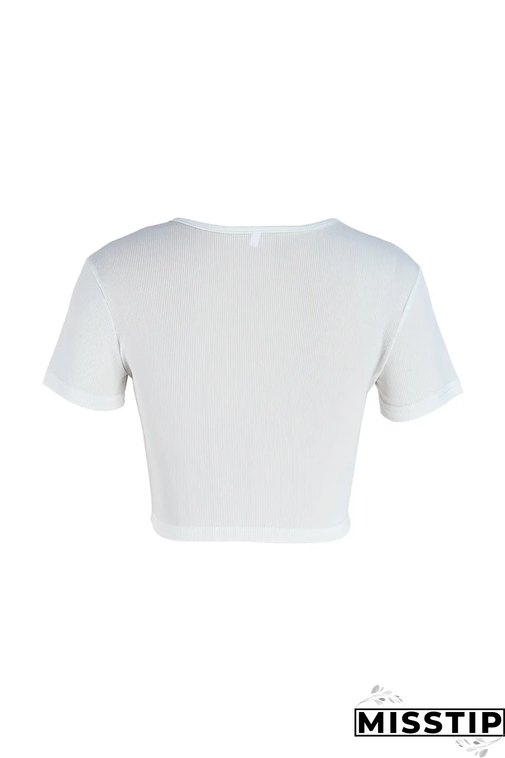 Green White Sexy Print Letter O Neck T-Shirts