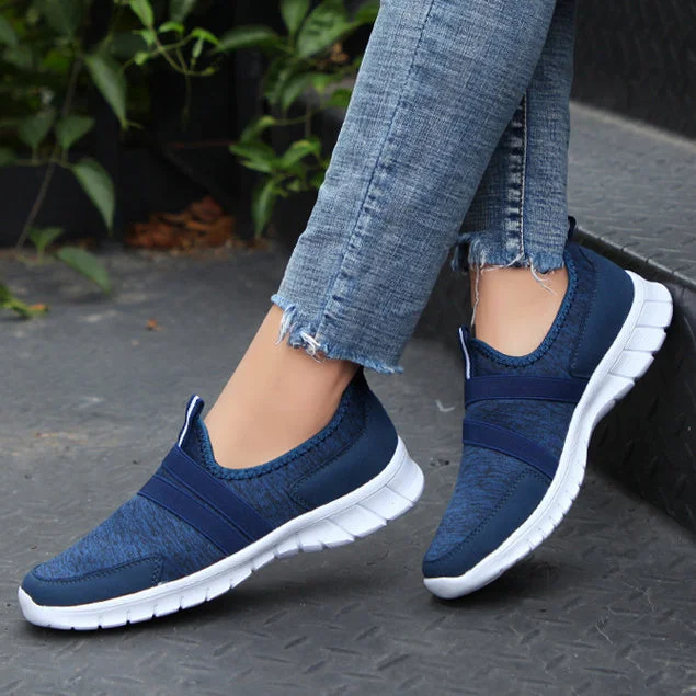 Women plus size clothing Women Solid Color Mesh Casual Sneakers-Nordswear