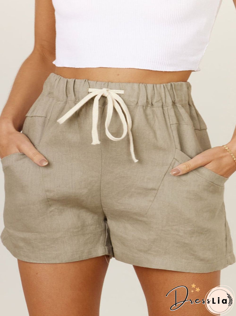 Women'S Shorts Casual Lace-Up Pocket Track Shorts