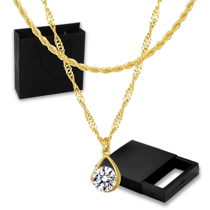 Copper 16K Real Gold Geometric Pendant Necklace