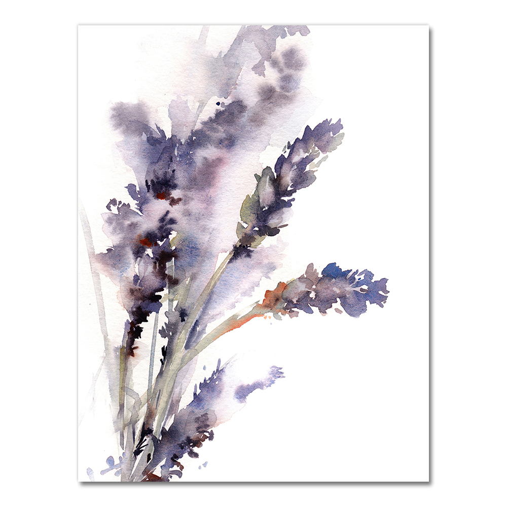 Abstract Botanical Purple Lavender and Lilac Prints Flowers Painting Wall Art Canvas Painting Room Home Decor Unframed