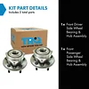 TRQ Front Wheel Hub Bearings Assembly Set Compatible with 2011-2023 Dodge Durango 2011-2021 Jeep Grand Cherokee 2022 Grand Cherokee WK