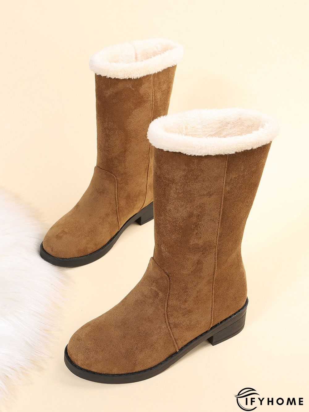 Plus Size Winter Casual Slip On Warm Lined Snow Boots | IFYHOME