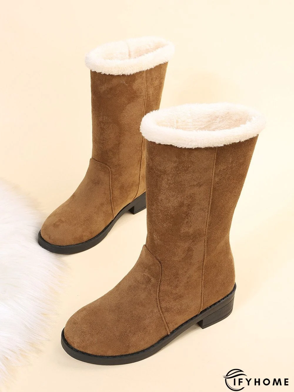 Plus Size Winter Casual Slip On Warm Lined Snow Boots | IFYHOME