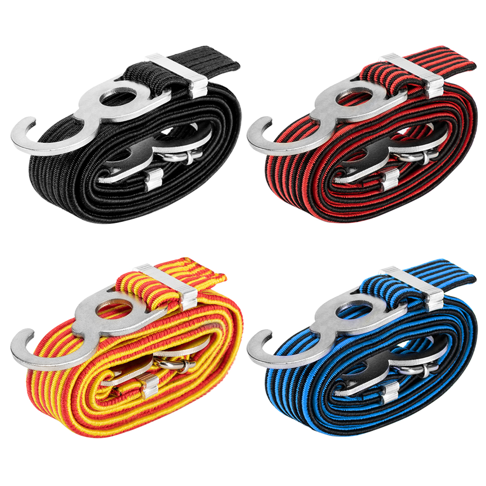 

1m MTB Bicycle Luggage Rope Strap Wear-Resistant Scooter Cargo Cord Hooks, Red, 501 Original