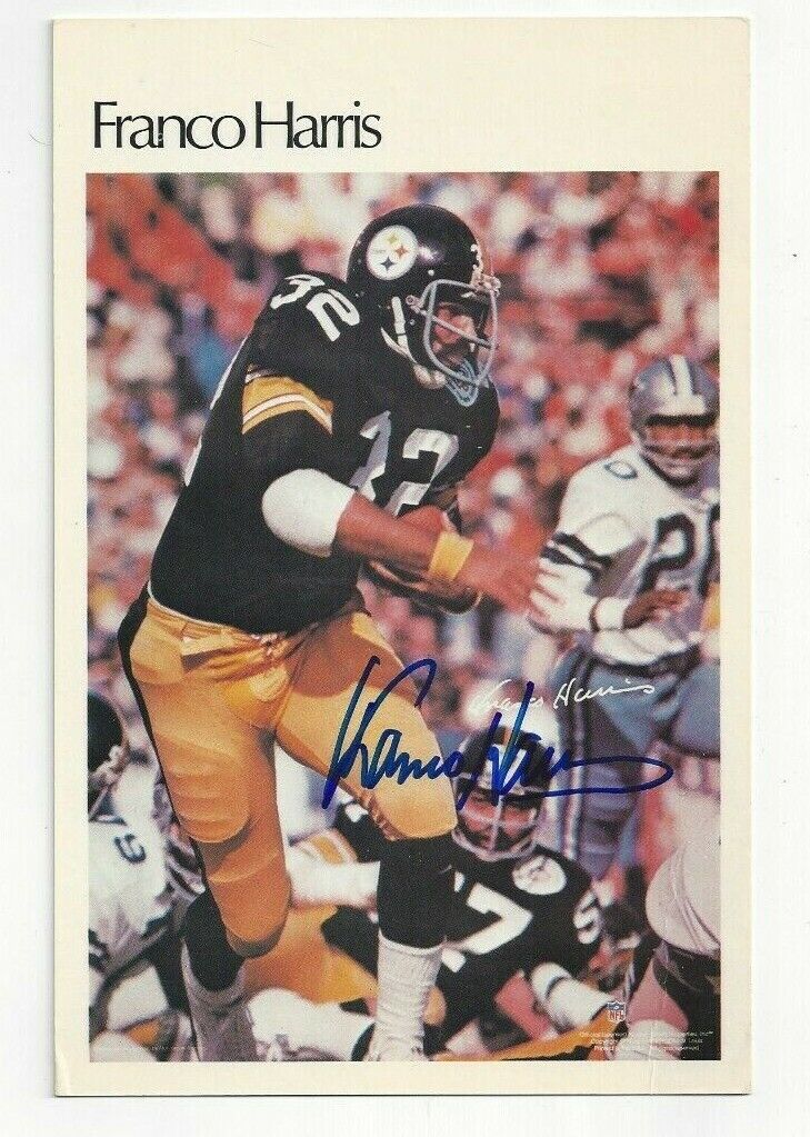 1981 Marketcom Franco Harris Autographed Mini Poster HOF Steelers Rare B647