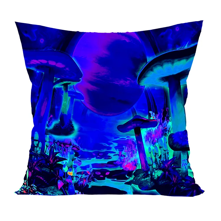 Planet and Mushroom - Fluorescent Pillowcase 45*45cm