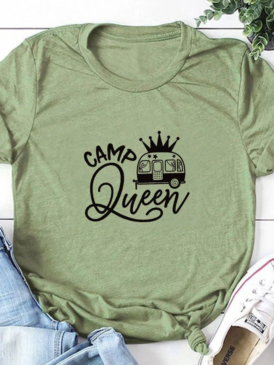 Camp Queen O Neck T-shirt