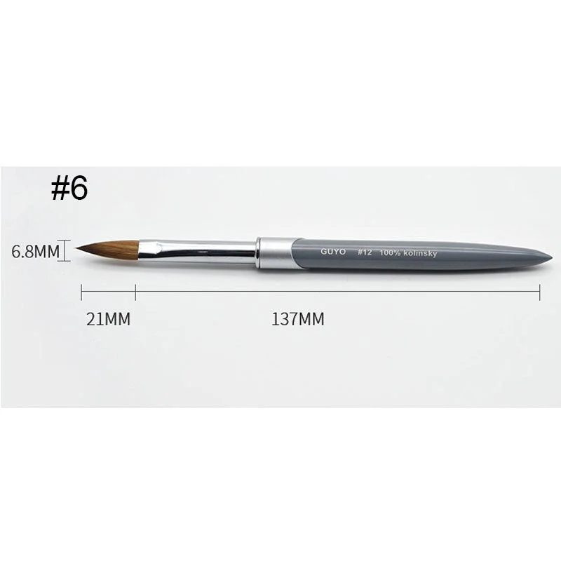 100% Pure Kolinsky Acrylic Oval Nail Brush Liquid Powder Nail Art Brush Choose Size-Nail Inspo