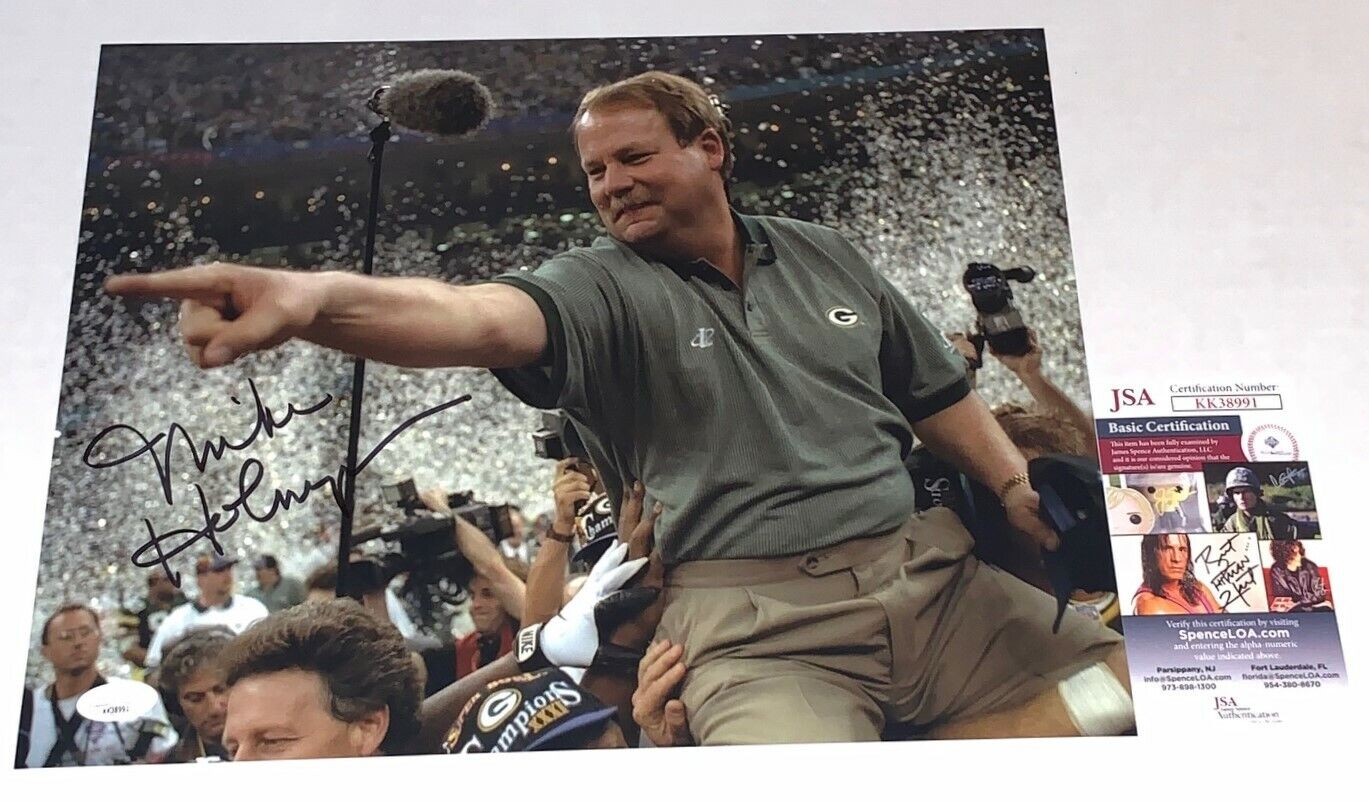 Mike Holmgren signed Green Bay Packers Super Bowl 11x14 Photo Poster painting autographed JSA