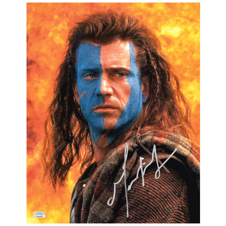 Mel Gibson Autographed 1995 Braveheart William Wallace 11x14 Photo Poster painting