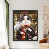 >SALE<Full Embroidery Silk Thread 11CT Printed Cat Cross Stitch Home Kit Art 50x63cm