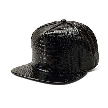 Man DIY Style Hip Hop Rap Baseball Cap PU Leather AdjustableMen Casual Snapback Hats Red Drop Shipping