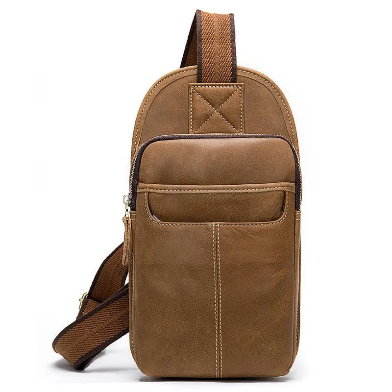Casual Fashionable Leather Crossbody Packs Chest Bag For Men