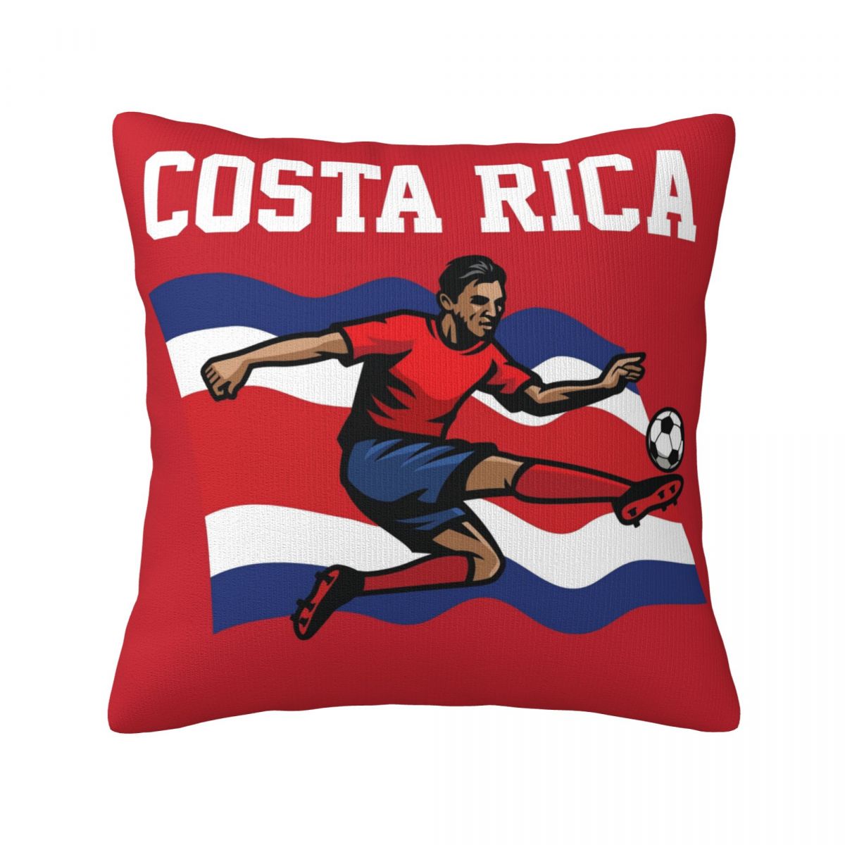 Costa Rica Soccer Player Throw Pillow Covers 18x18