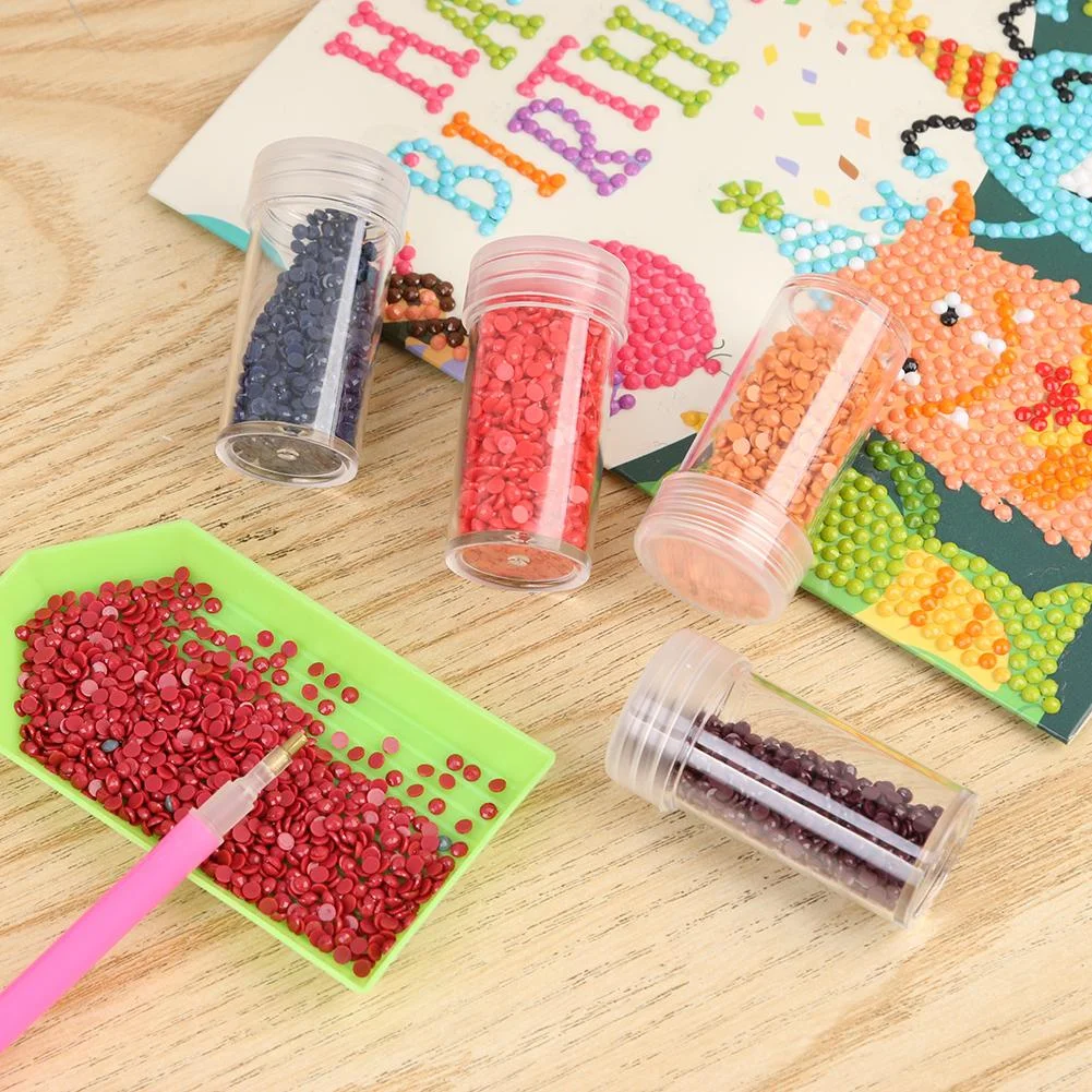 30 Bottles Diamond Painting Charms Box Embroidery Tool Storage Bag (Blue)