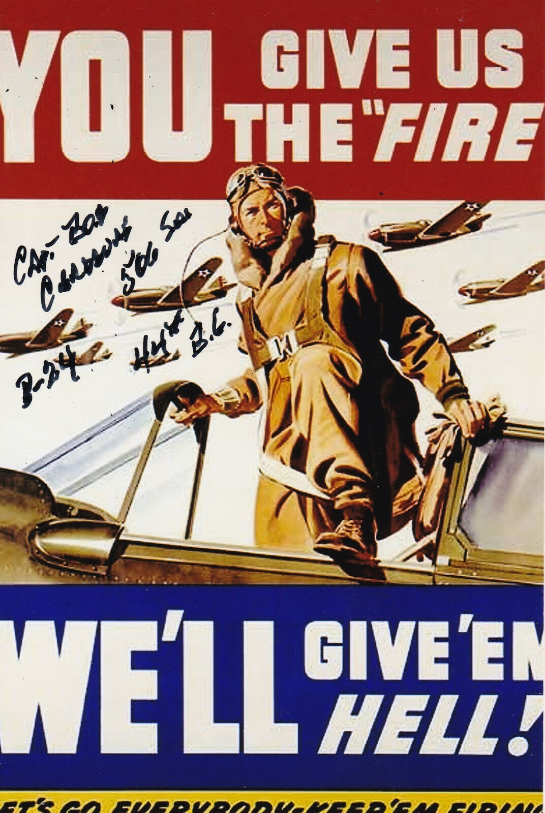 Brig. Gen Robert Cardenas Signed 4x6 Photo Poster painting US Air Corps WW2 D-Day Chuck Yaeger