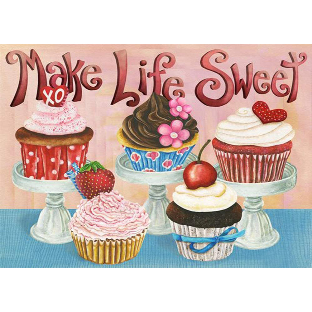 

Cupcake - 11CT Stamped Cross Stitch - 40*50CM, 501 Original