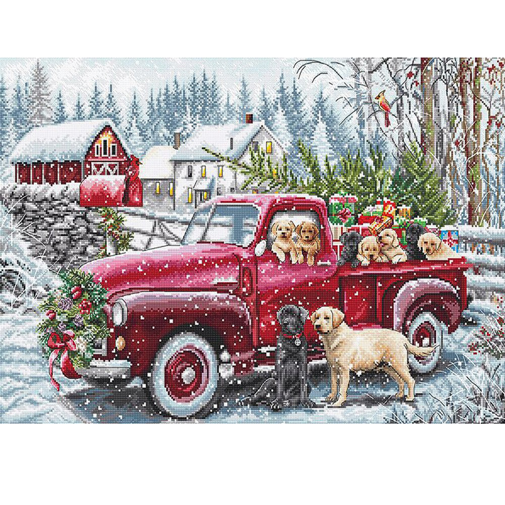 

Red Car - 11CT Counted Cross Stitch - 37*50CM, 501 Original