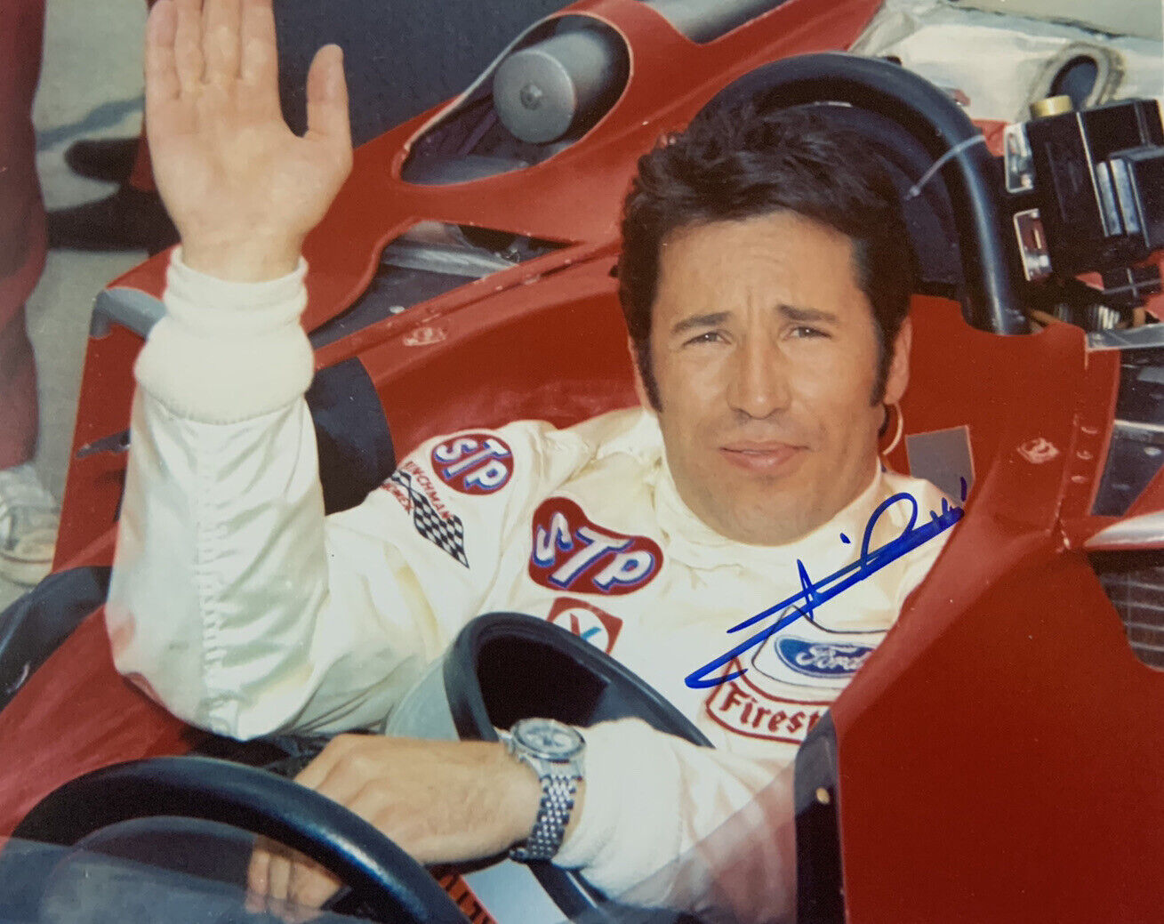 MARIO ANDRETTI HAND SIGNED 8x10 Photo Poster painting NASCAR DRIVER AUTOGRAPH AUTHENTIC COA