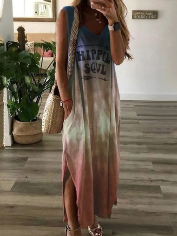Tie-dyed Letter Dress