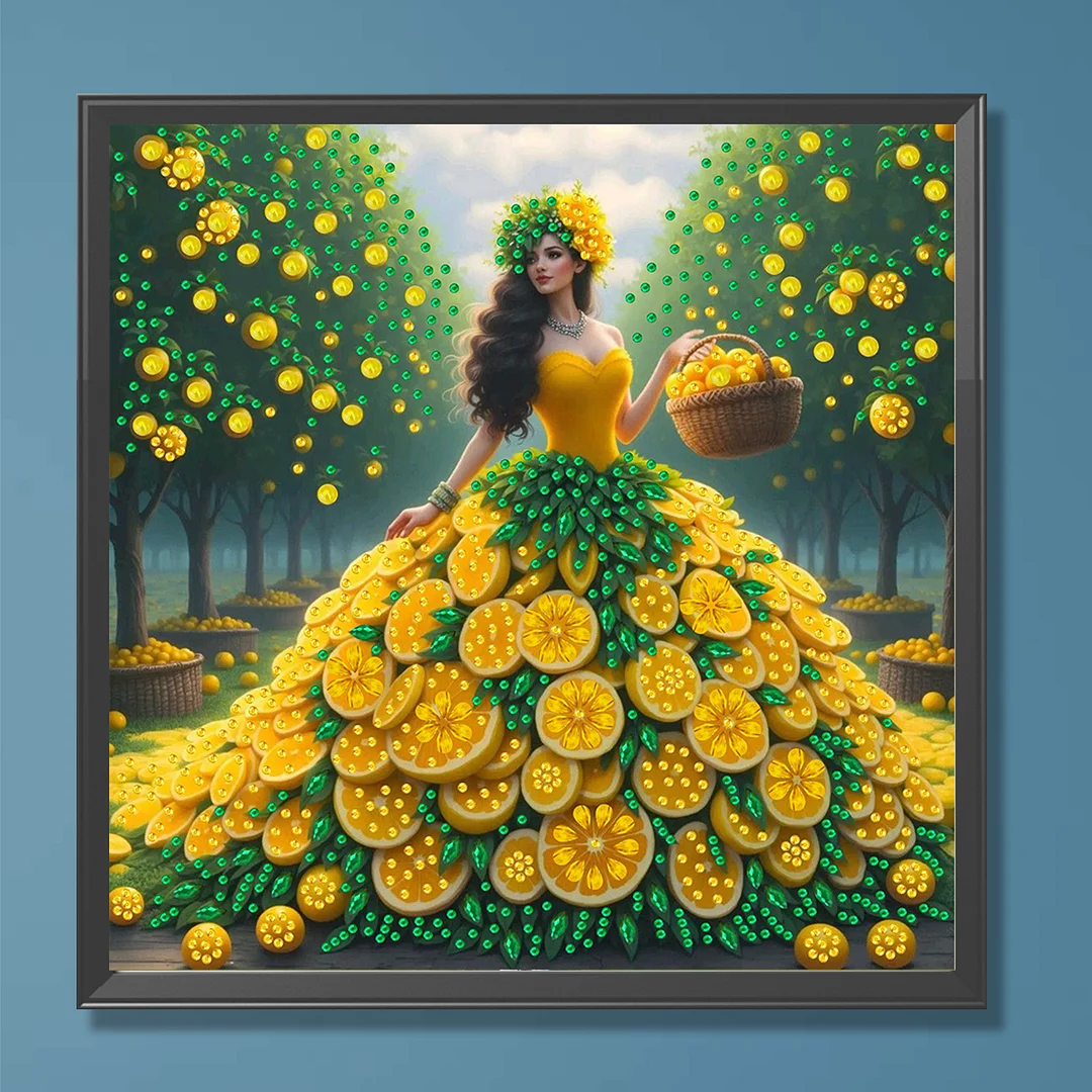 Diamond Painting - Partial Special Shaped Drill - Orange Girl(Canvas|30x30cm)