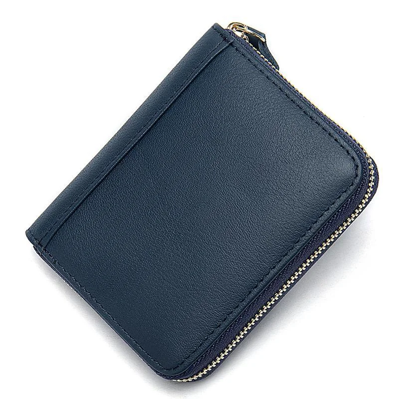 Mens Fashion Plain Vintage Zipper Wallets
