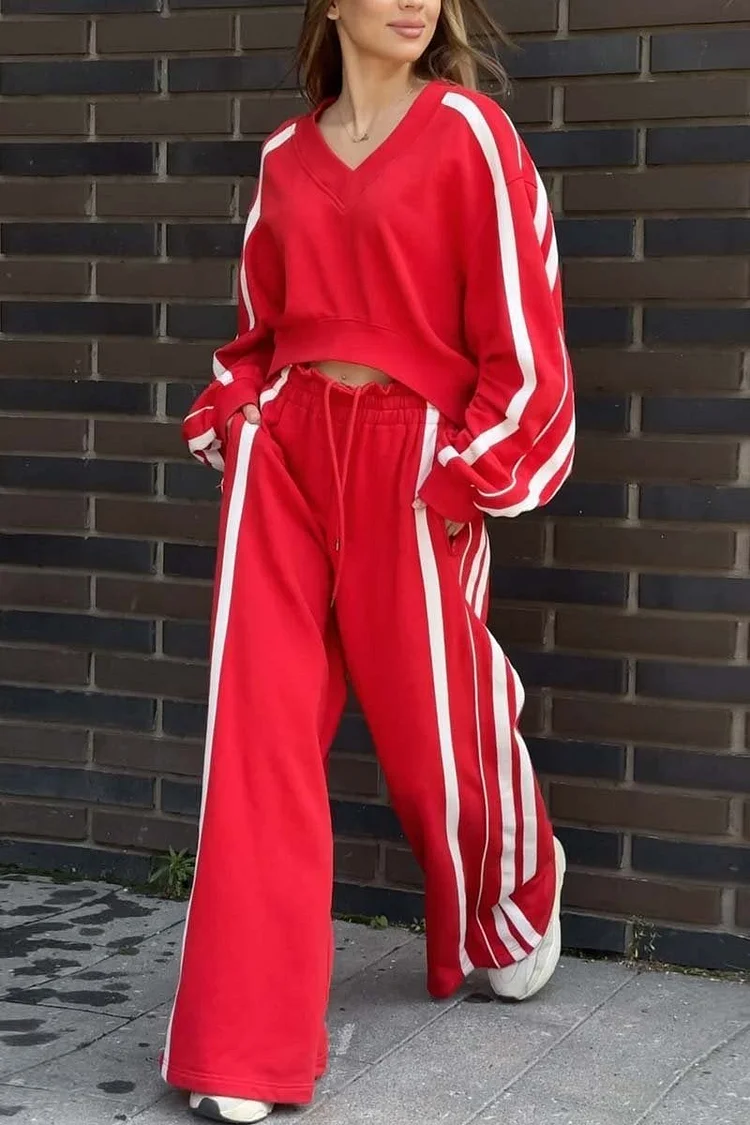 Women’s Casual Sports Contrast Color Suit
