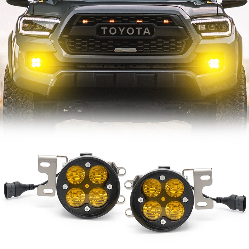 Roxmad LED Fog Lights with Yellow Lens for 2012-2023 Toyota Tacoma